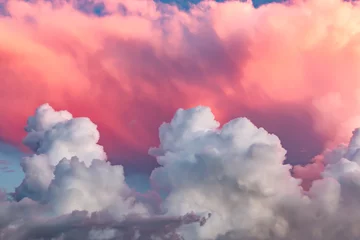 Abwaschbare Fototapete Koralle Wolken bei Sonnenuntergang
