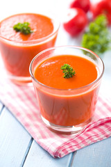 Cold gazpacho soup.