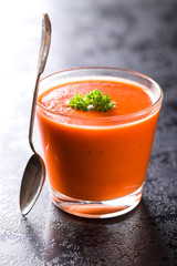 Cold gazpacho soup.