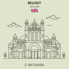 St. Anne's Cathedral in Belfast, UK. Landmark icon