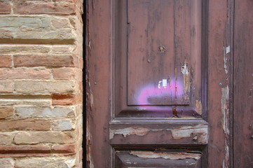 detail of an old wooden door