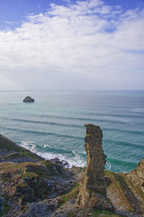 Sea cliff scenery on the west Cornwall coast, near Tintagel