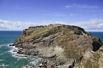 Fototapeta na wymiar Coastal views from the South West Coastal Path in North Cornwall, near Tintagel