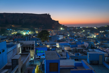 Fototapeta premium View of blue city of Jodhpur in Rajasthan, India 