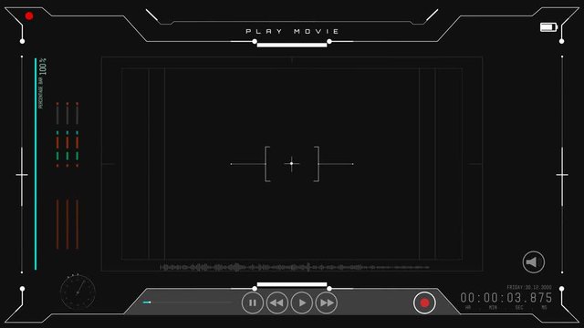 4K HUD UI アルファ 透明 ユーザーインターフェイス ビデオプレイヤー