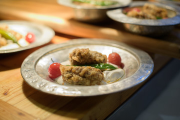 meatballs in Turkish style on the buffet