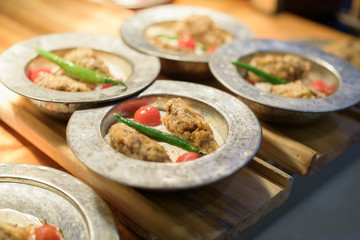 meatballs in Turkish style on the buffet