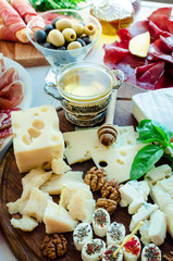 Table full of mediterranean appetizers