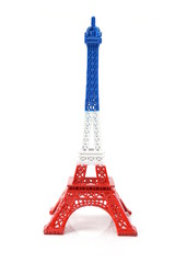eiffel tower statue isolated on white background