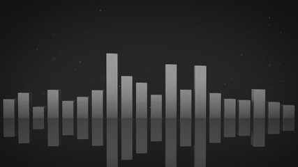 Gray bars of spectrum analyzer 3D rendering