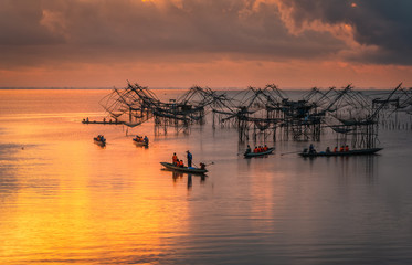 The fisherman life in southern of Thailand