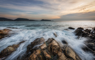 Phuket beach in Thailand.
