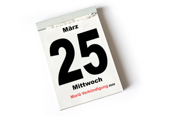 25. März 2020 Mariä Verkündigung