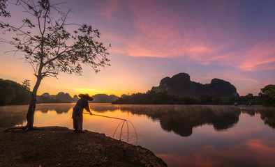 The fisherman life in southern of Thailand