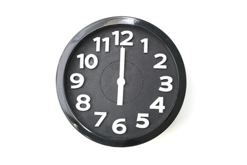 black alarm clock isolated on white background