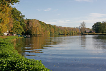 Fototapeta na wymiar confluence river Labe and Cidlina