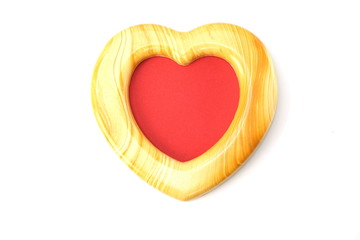 heart shape photo frame isolated on white background