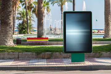 Outdoor billboard advertisement in seaside resort city