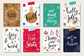 Christmas and New Year tags and labels vector collection.