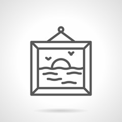 A picture gallery simple line vector icon