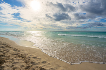 wonderful evening on the beach of Varadero, Cuba.