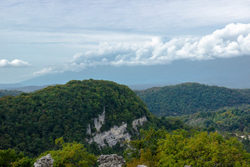 landscape with clouds and rocks