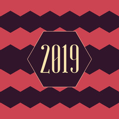 2019 auffällige Grußkarte für das neue Jahr