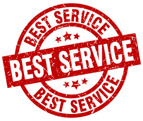 best service round red grunge stamp