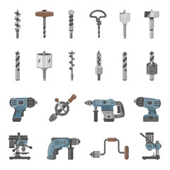 Different types of drills and drill bits