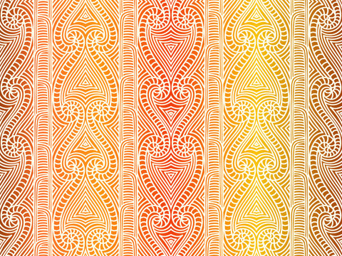 Maori tribal pattern vector seamless. African fabric texture. Traditional polynesian aboriginal art. Surfing background for boho textile blanket, wallpaper, wrapping paper and backdrop template.