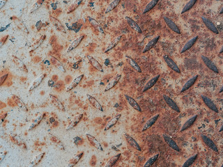 texture of rusty old metal with corrosion and exfoliating paint