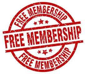 free membership round red grunge stamp