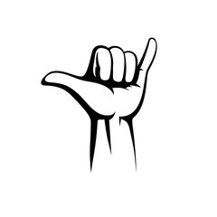 Shaka hand vector sign. Hang loose symbol