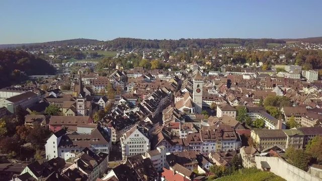 4K Aerial Drone view of Chateau Munot 