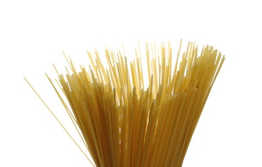 Spaghetti, yellow pasta isolated on white background with clipping path