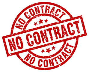 no contract round red grunge stamp