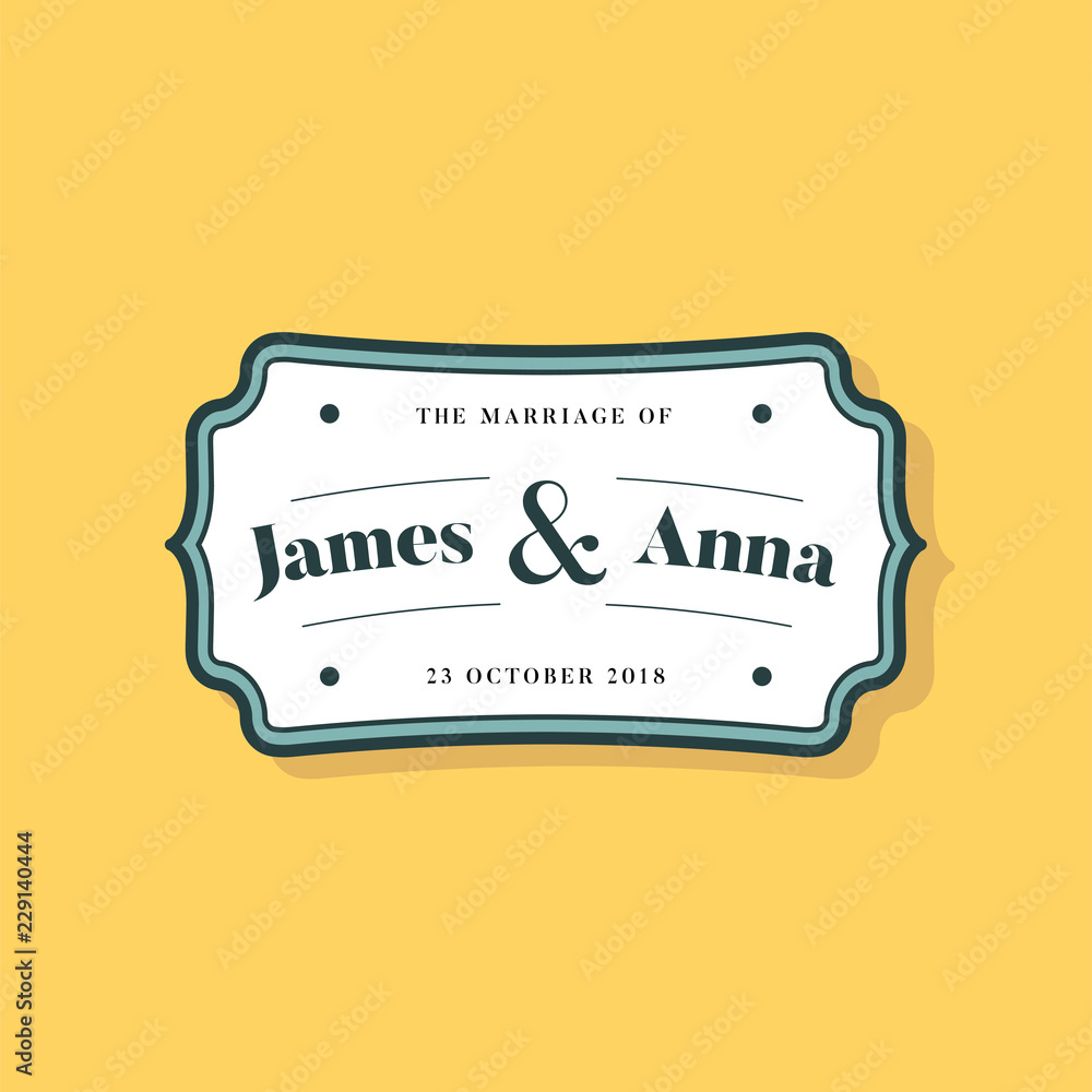 Poster classic style wedding invitation badge