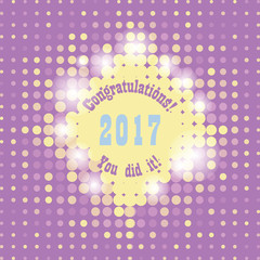 Greeting card with congratulations Graduate completion of training. illustration