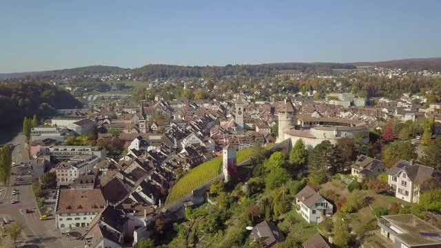 4K Aerial Drone view of Chateau Munot