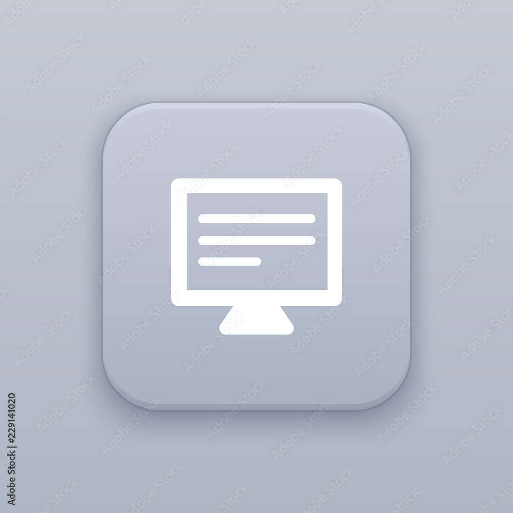Poster monitor and computer button