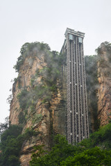 Fototapeta premium Lift in Tianzi Avatar mountains nature park - Wulingyuan China