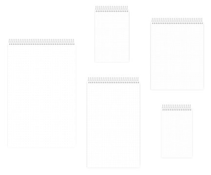 Wire bound spiral dot grid notebook set various paper size formats