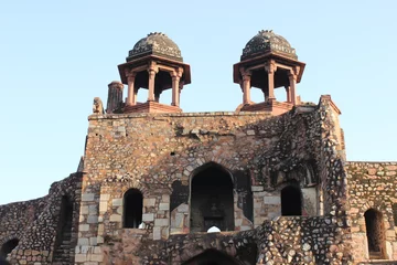 Cercles muraux Travaux détablissement the old fort mosque new delhi india 
