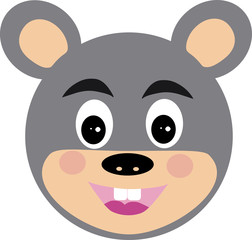 Face Drawn vector of cartoon Bear