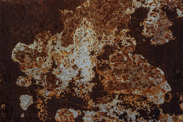 texture of rusty old metal with corrosion. Grunge style dirty iron background with exfoliating paint