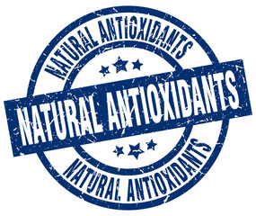 natural antioxidants blue round grunge stamp