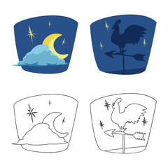 Vector design of weather and climate symbol. Set of weather and cloud vector icon for stock.