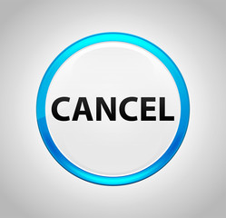 Cancel Round Blue Push Button