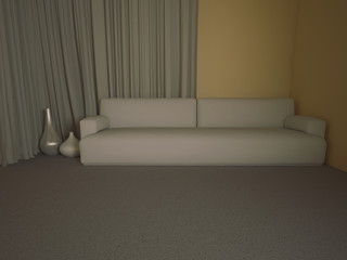  sofa in the room, 3d