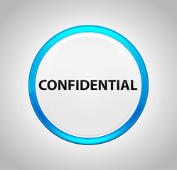 Confidential Round Blue Push Button